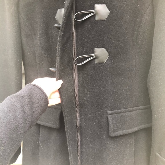 Andrew Marc NY Black Wool Peacoat Jacket Coat with Hood Womens Size 4 - Picture 3 of 7